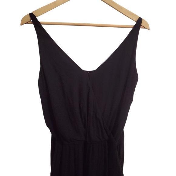 ZARA Black Tank jumpsuit Faux Wrap Pockets Lightweight M Minimalist Quiet Luxury - Picture 9 of 16